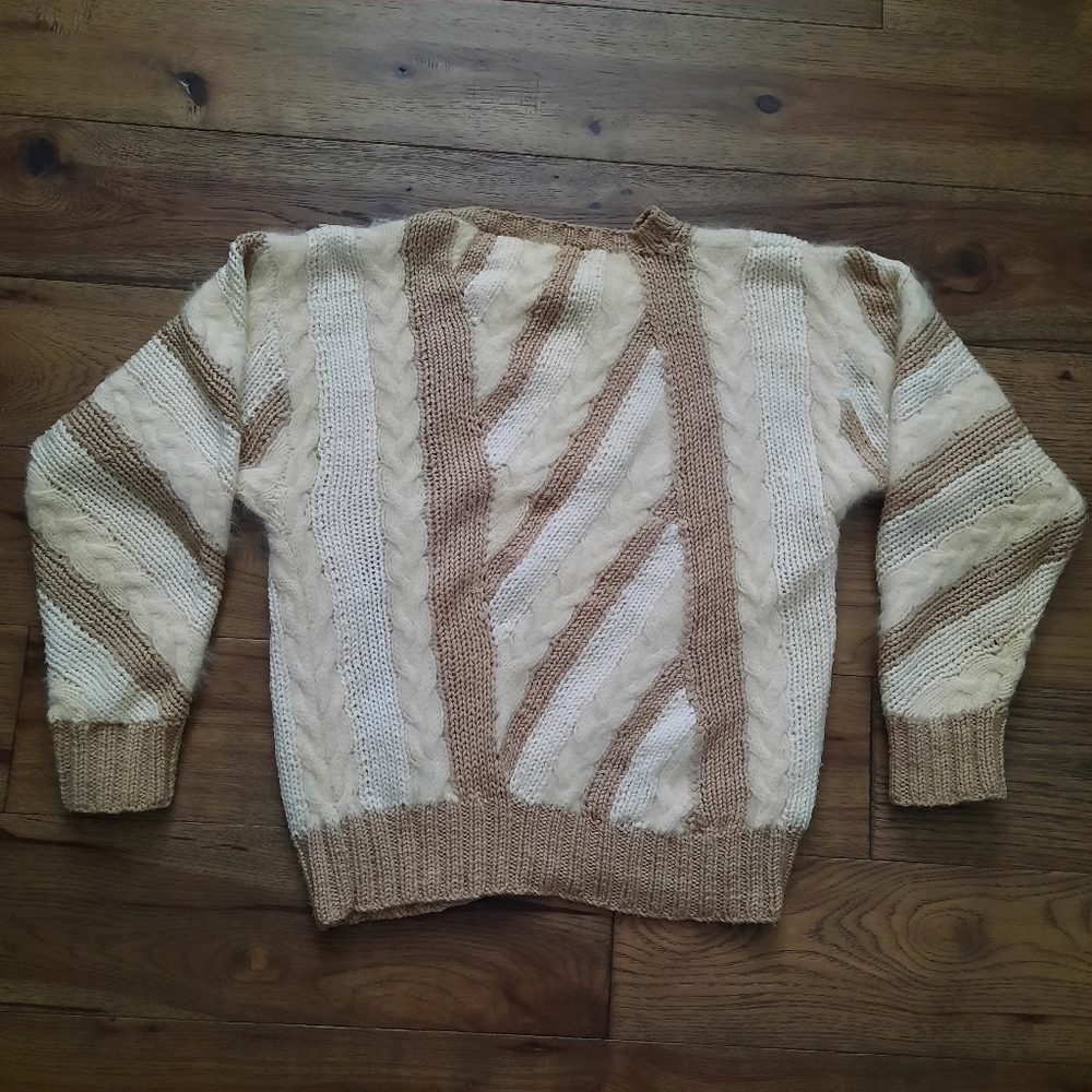 Vintage Angora Blend Chunky Cable Knit Sweater - Picture 12 of 14